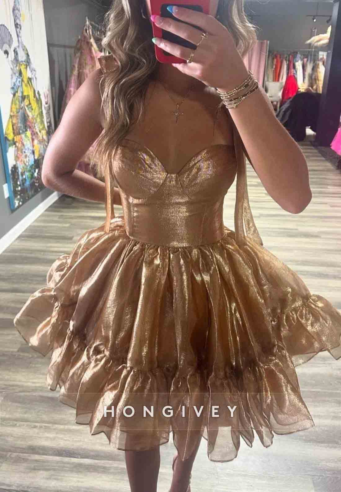 Sweetheart Bowknot Sleeveless Princess Low Back Pleated Short Homecoming Dresses