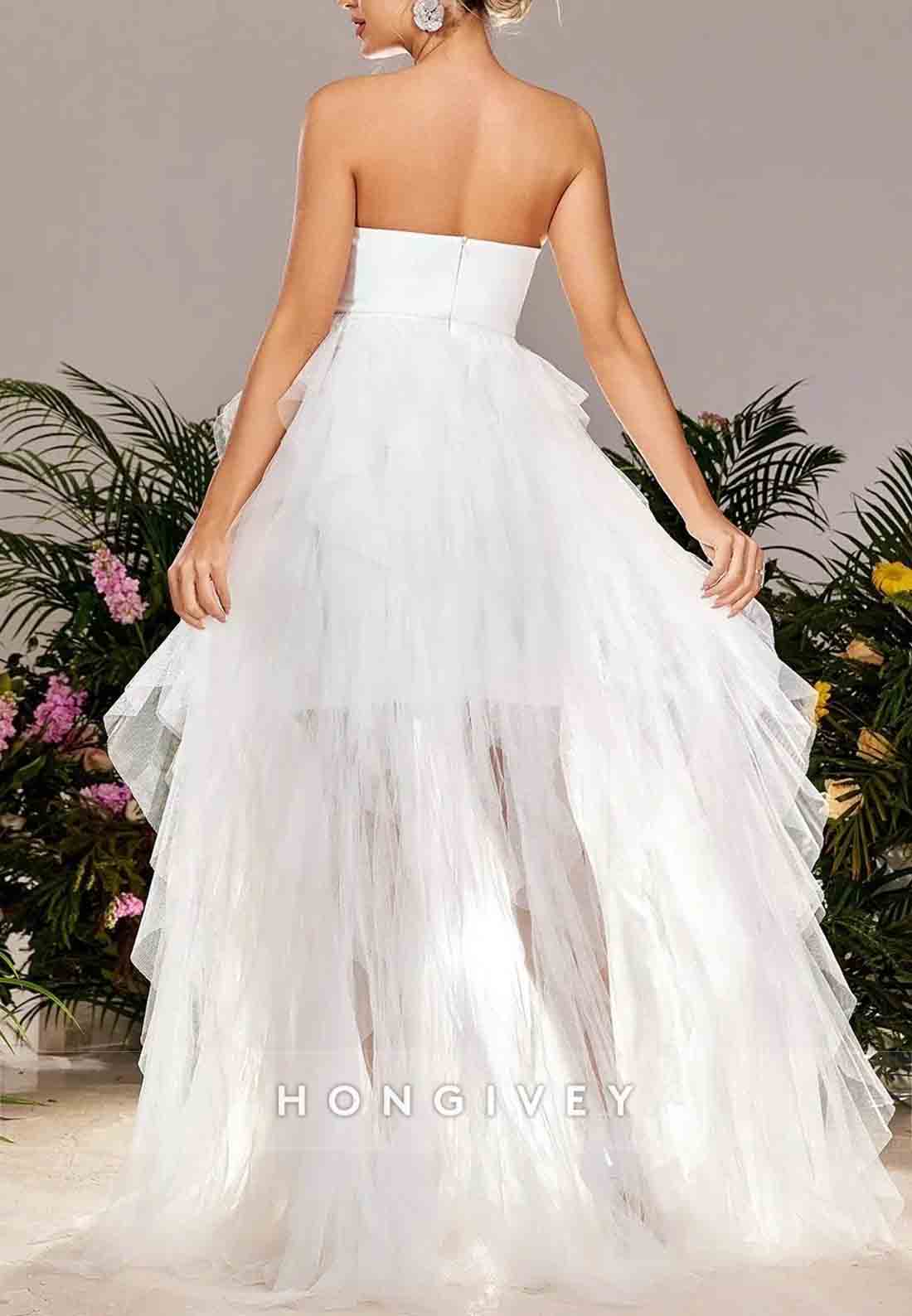 Sweetheart Floor-Length Maternity Strapless Mesh Overlay Wedding Dress