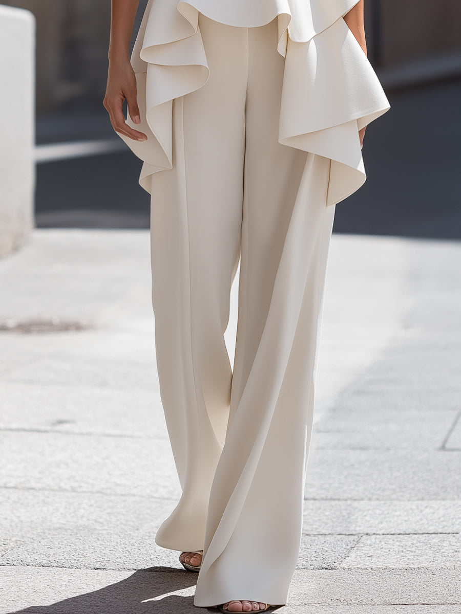 Strapless Sweetheart Peplum Tailored Jumpsuit