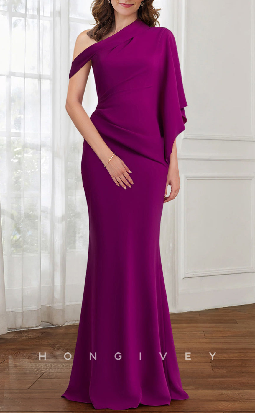 HM235 - Trumpet One Shoulder Empire Draped Mother of the Bride Dress HM235 - Trumpet One Shoulder Empire Draped Mother of the Bride Dress
