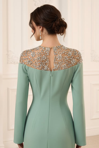 Lace Sequins Cape Sleeve Mermaid Evening Dress