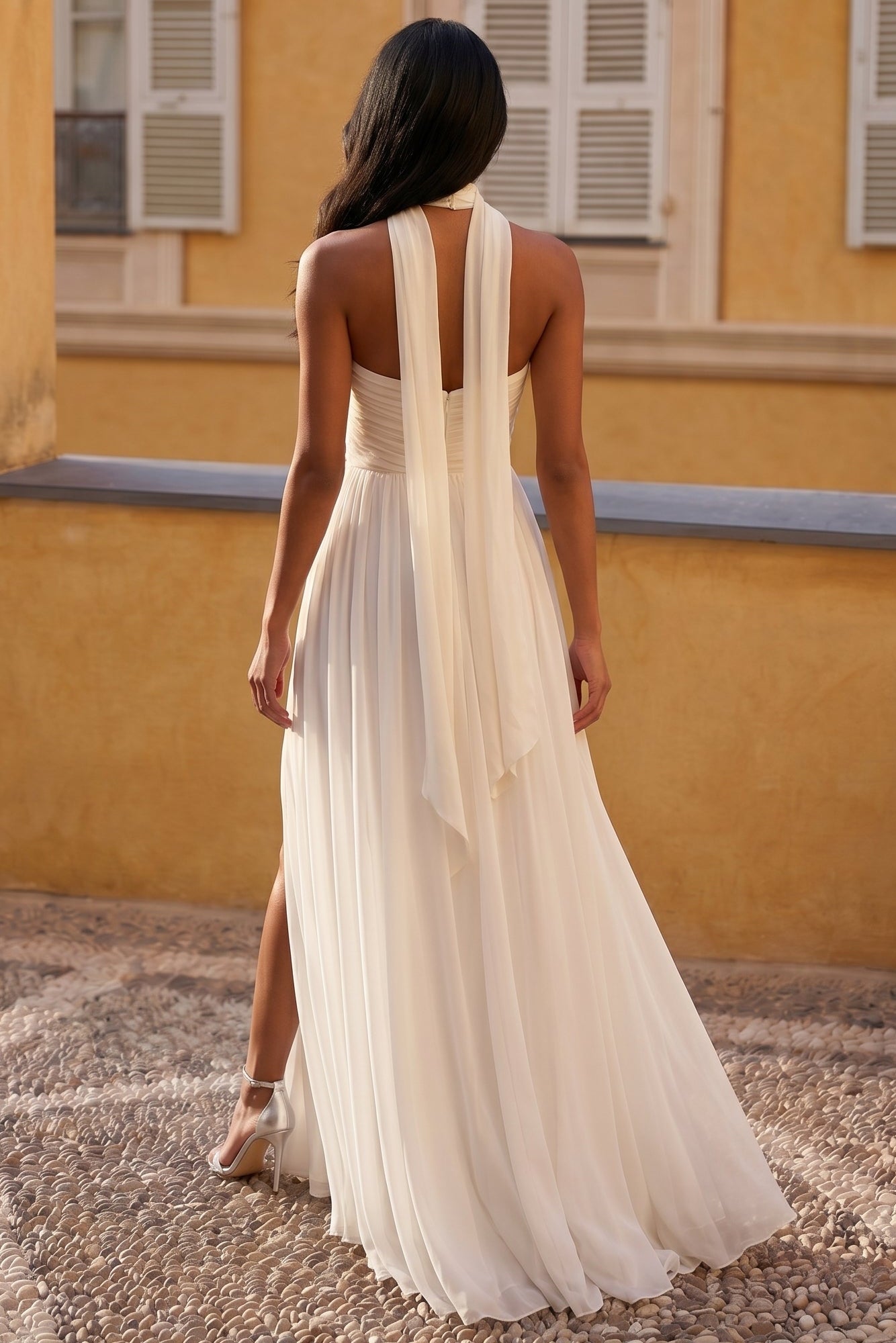 Sweetheart Sleeveless A-Line Side Slit Wedding Dress