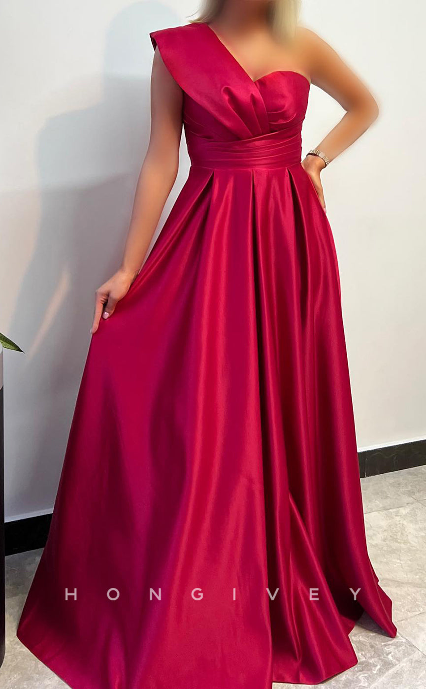 HM233 - A-Line One Shoulder Empire Mother of the Bride Dress HM233 - A-Line One Shoulder Empire Mother of the Bride Dress