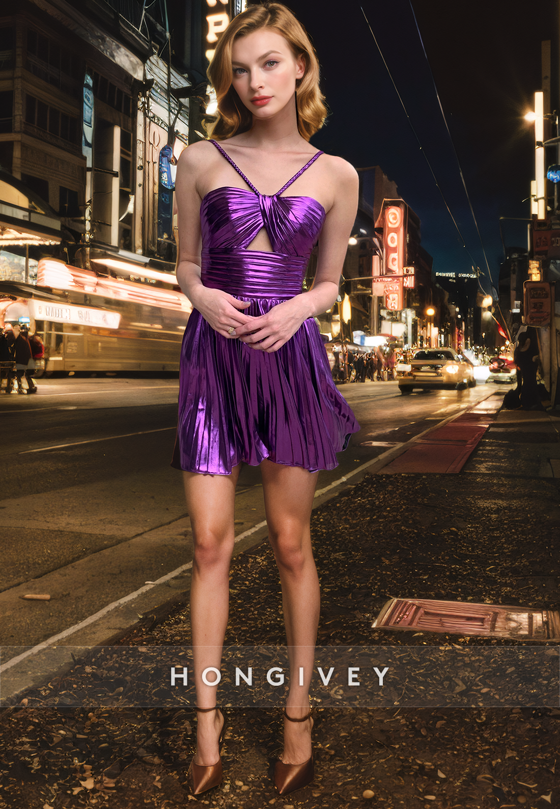 Chic A-Line Sleeveless Halter Short Party/Homecoming Dress