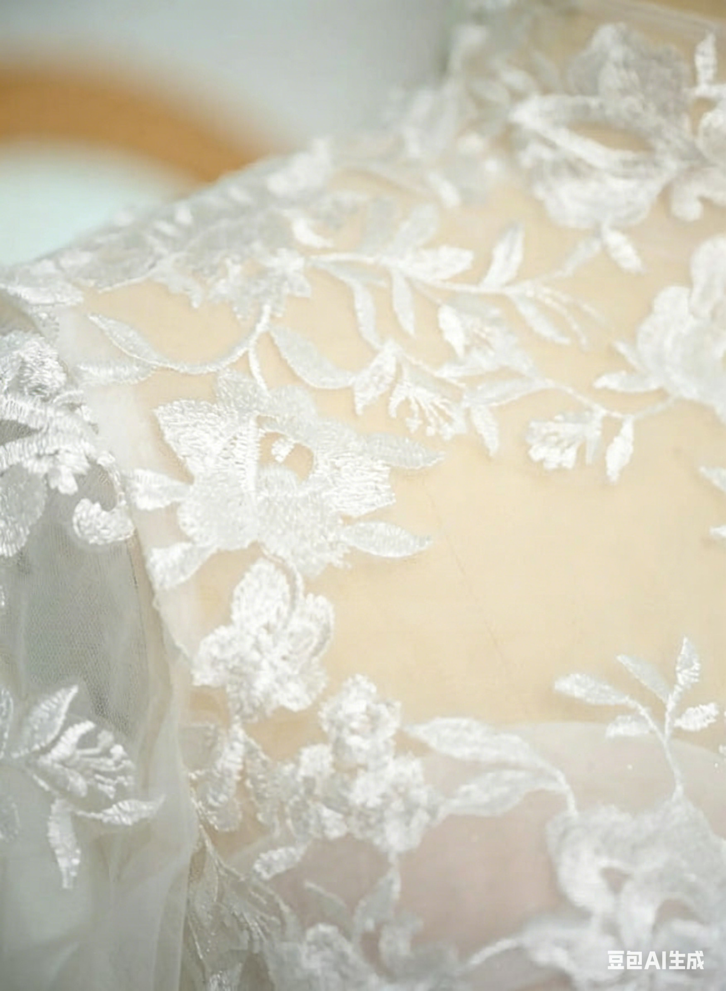 Dreamy Little White A-Line High Illusion Neck Long Sleeves Lace Wedding Dresses