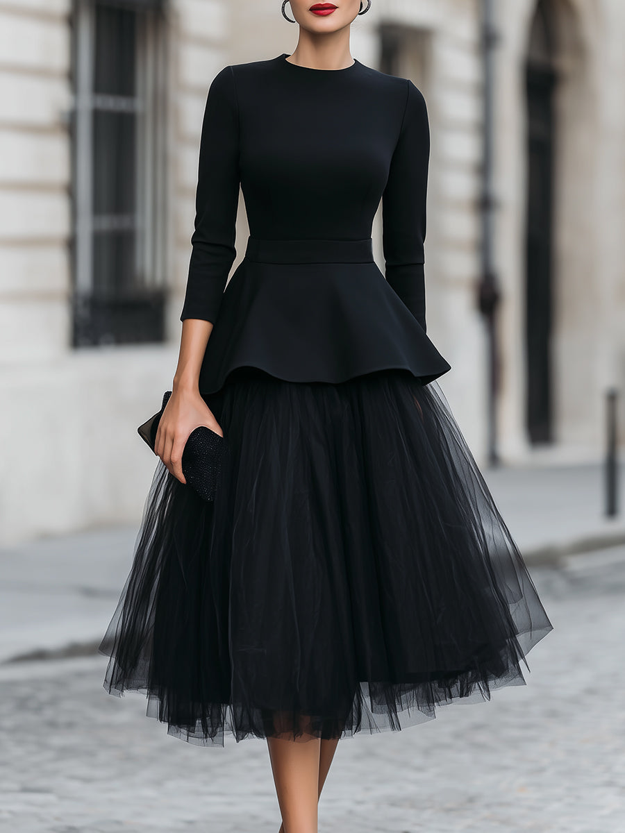 layered peplum midi dress Structured Top and Skirt Set As Picture CATROBESJUPES