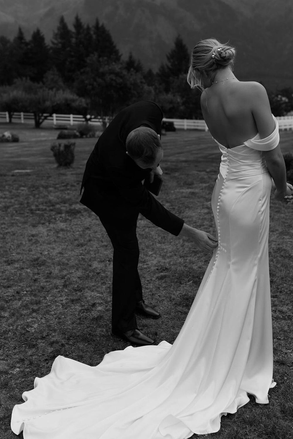 Romantic Mermaid Cowl Neck Wedding Dresses