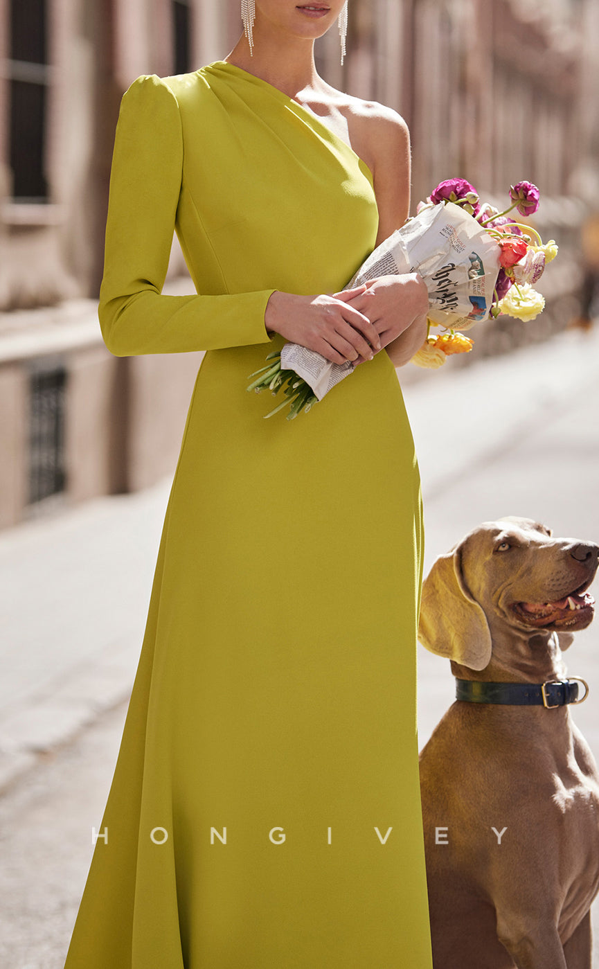 HM263 - Chic A-Line One Shoulder Long Sleeve Cocktail Dress HM263 - Chic A-Line One Shoulder Long Sleeve Cocktail Dress
