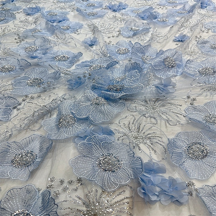 Fashion Half Sleeve Lace A-Line Flowers Tea-Length Evening Dress