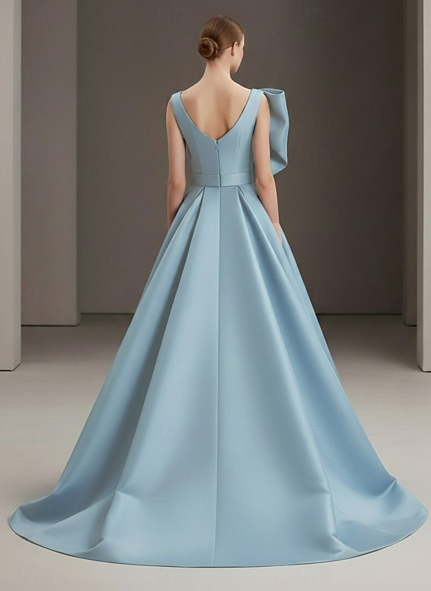 Simple Sleeveless A-Line Floor-Length Formal Evening Dress