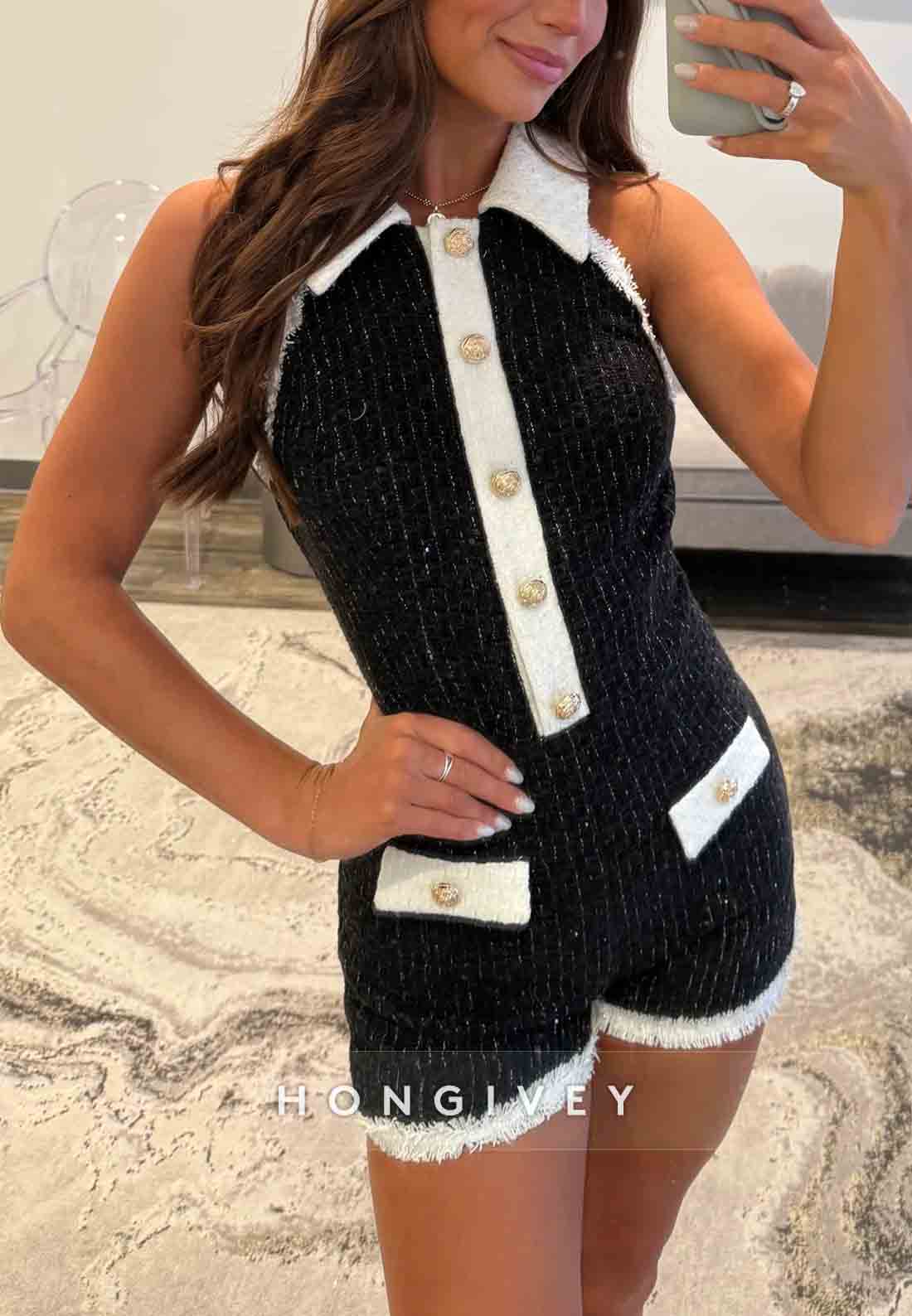 Fashionable Sweetheart Blue Sleeveless Mini Homecoming Dress with Buttons