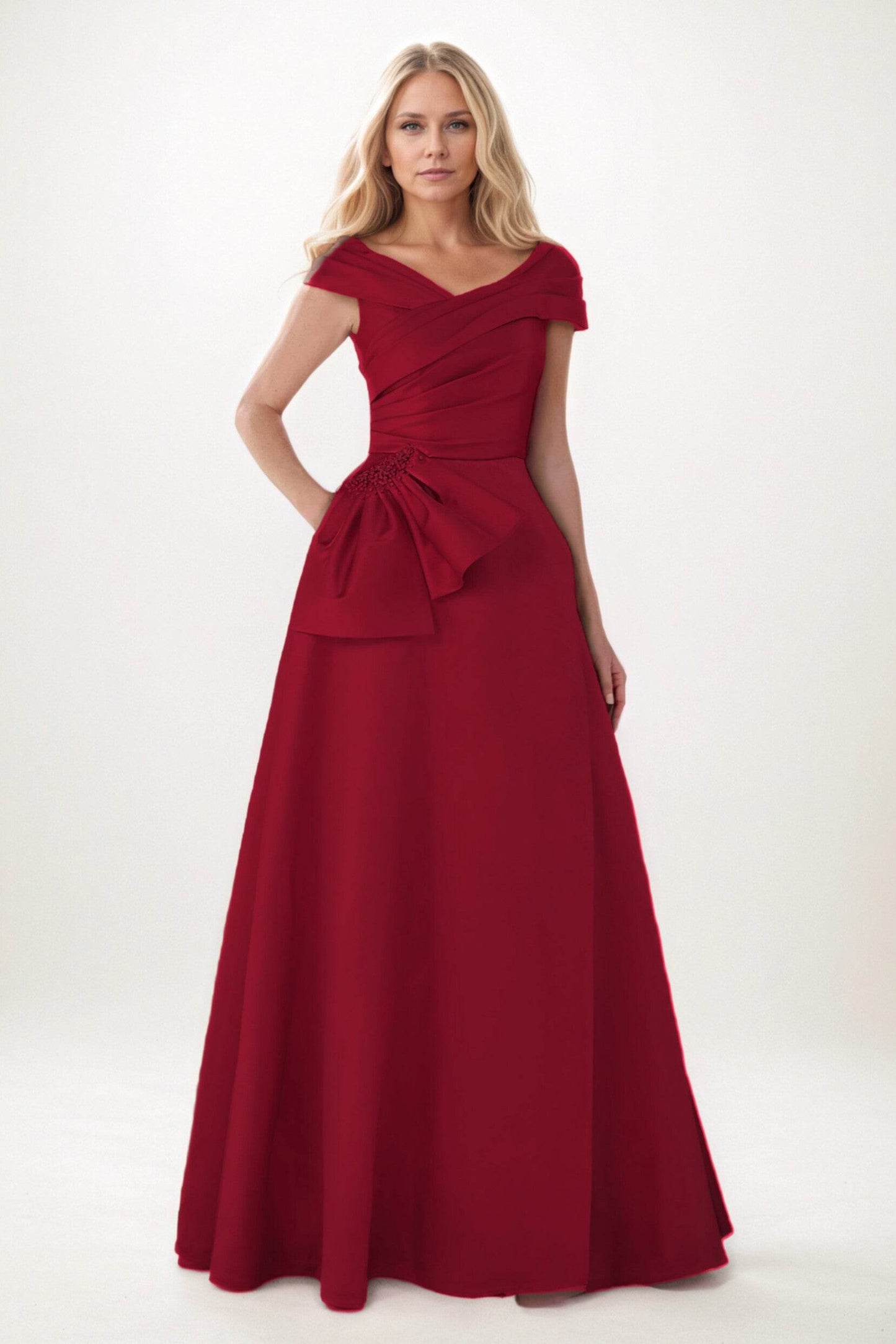 A-Line Maxi Satin Mother of the Bride Dresses