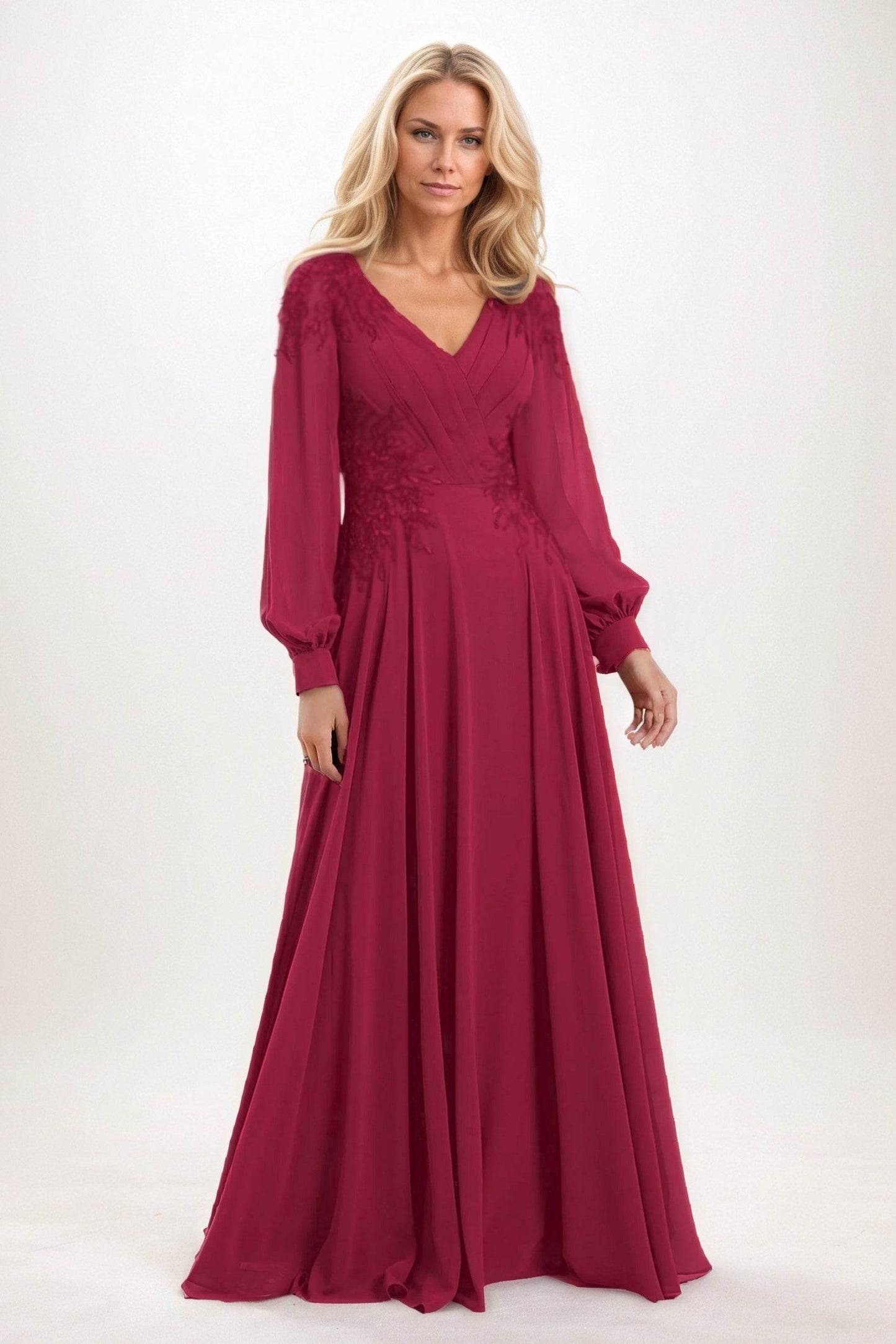 A-Line Maxi Chiffon Mother of the Bride Dresses