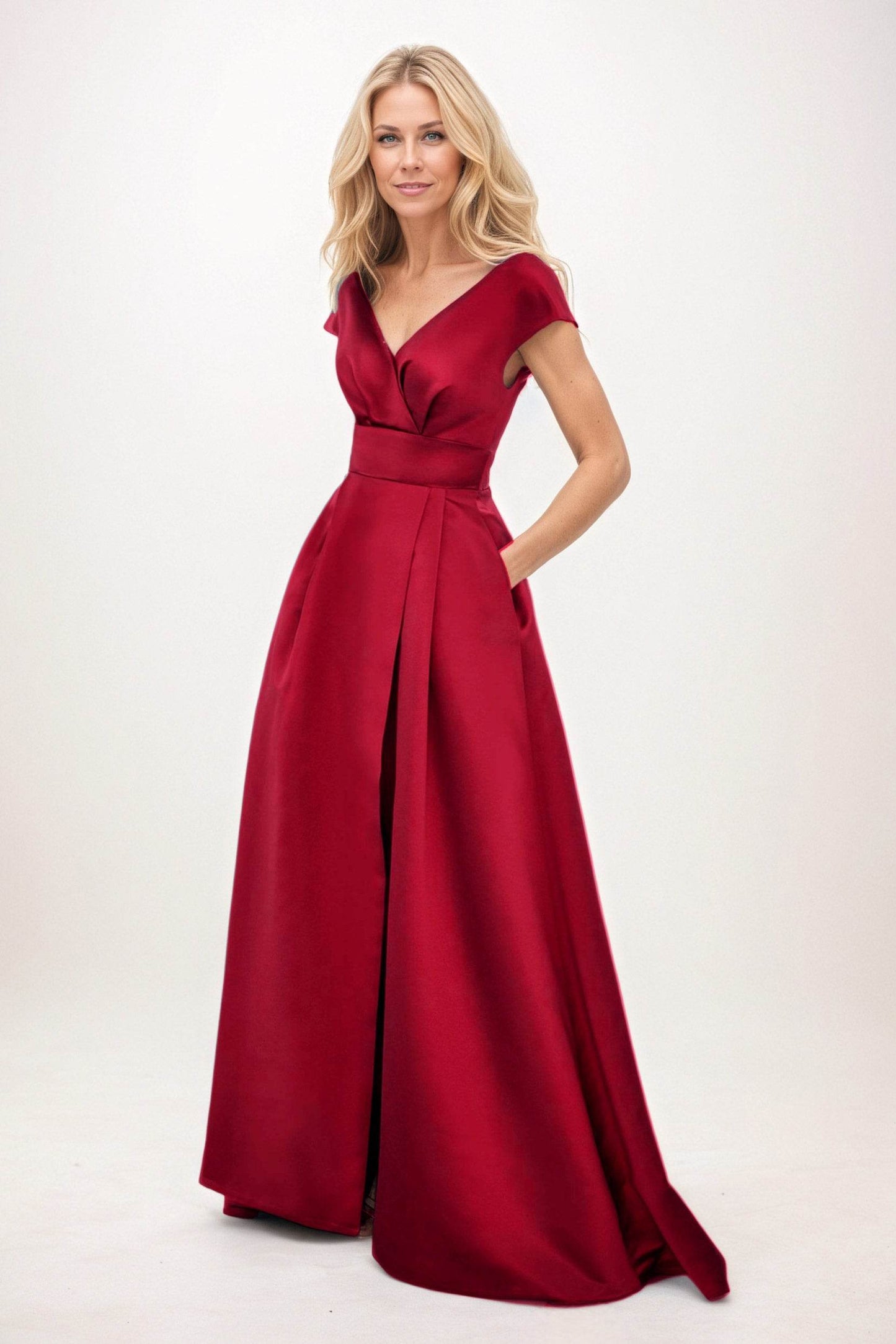 A-Line Maxi Satin Mother of the Bride Dresses