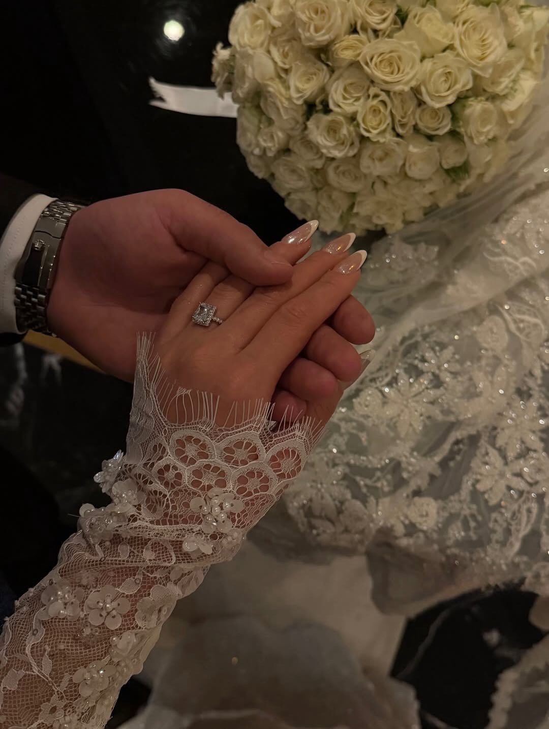 Lace High Neck Long Sleeve Mermaid Floor-Length Wedding Dress