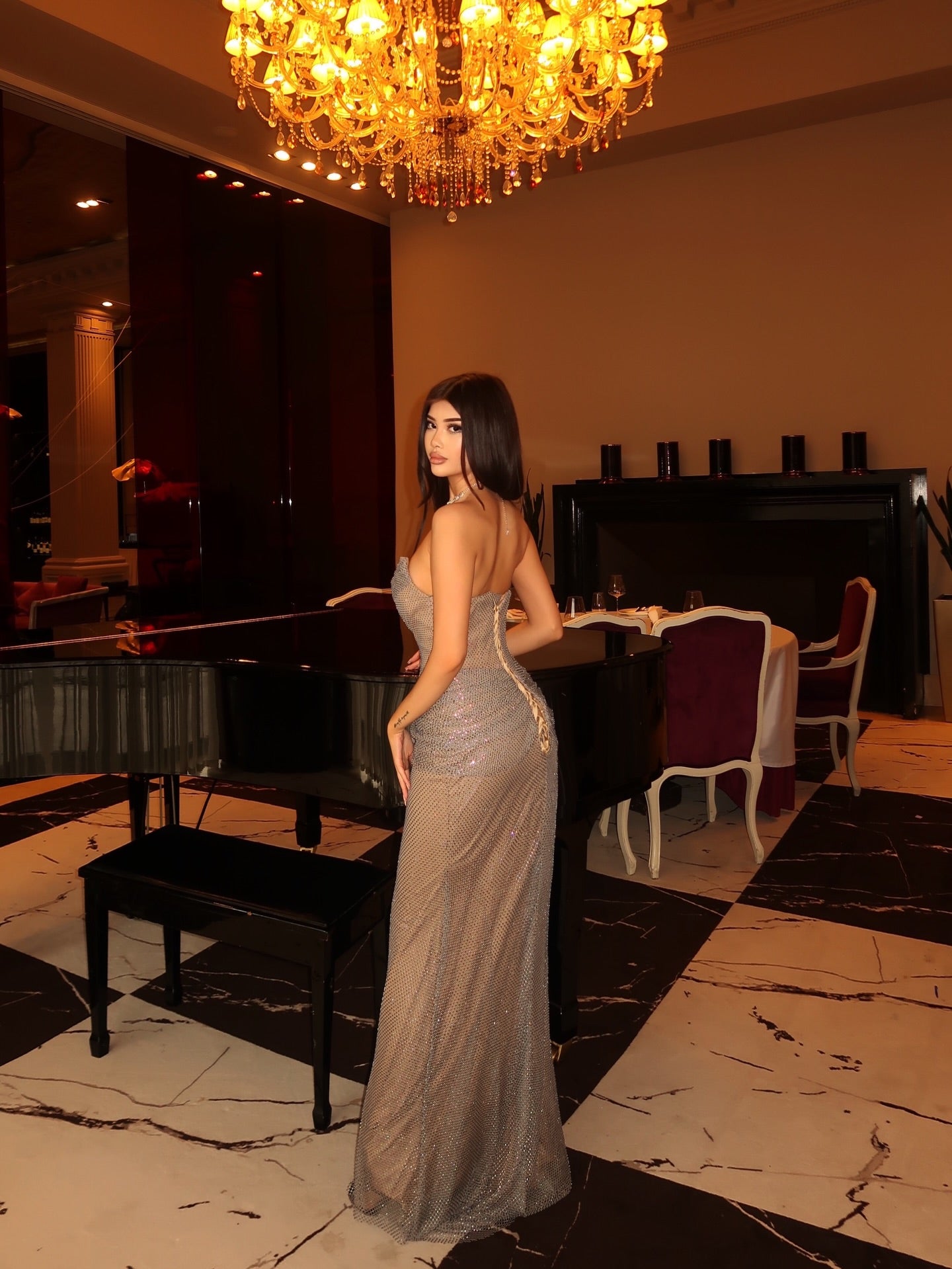 Sequins Sweetheart Sleeveless Mermaid Floor-Length Evening Dress