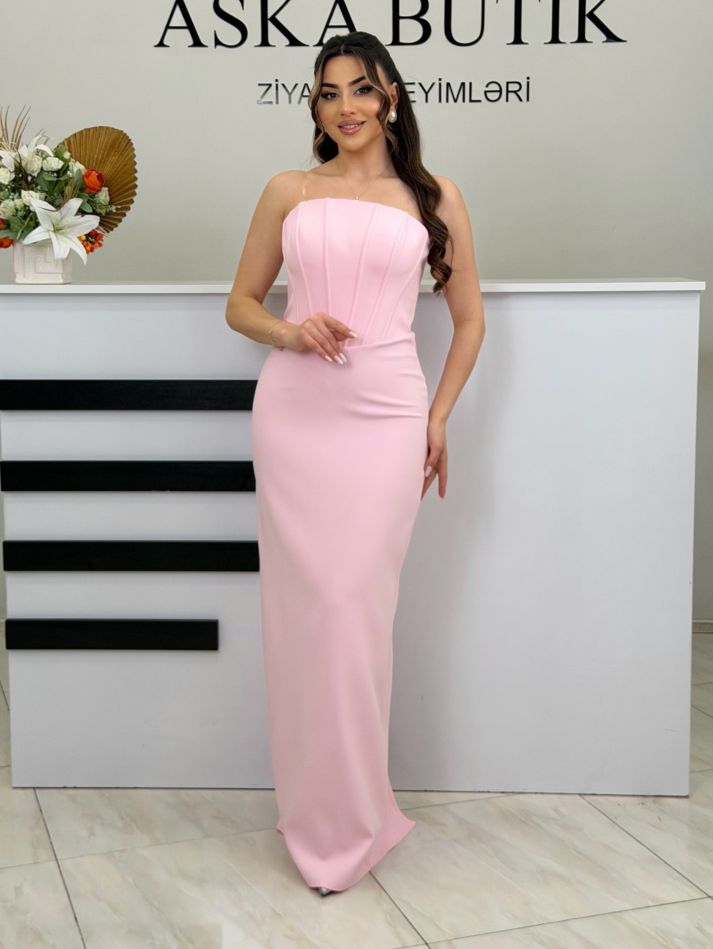 Mermaid Beaded Short Shawl Sleeveless Floor-Length Evening Dress