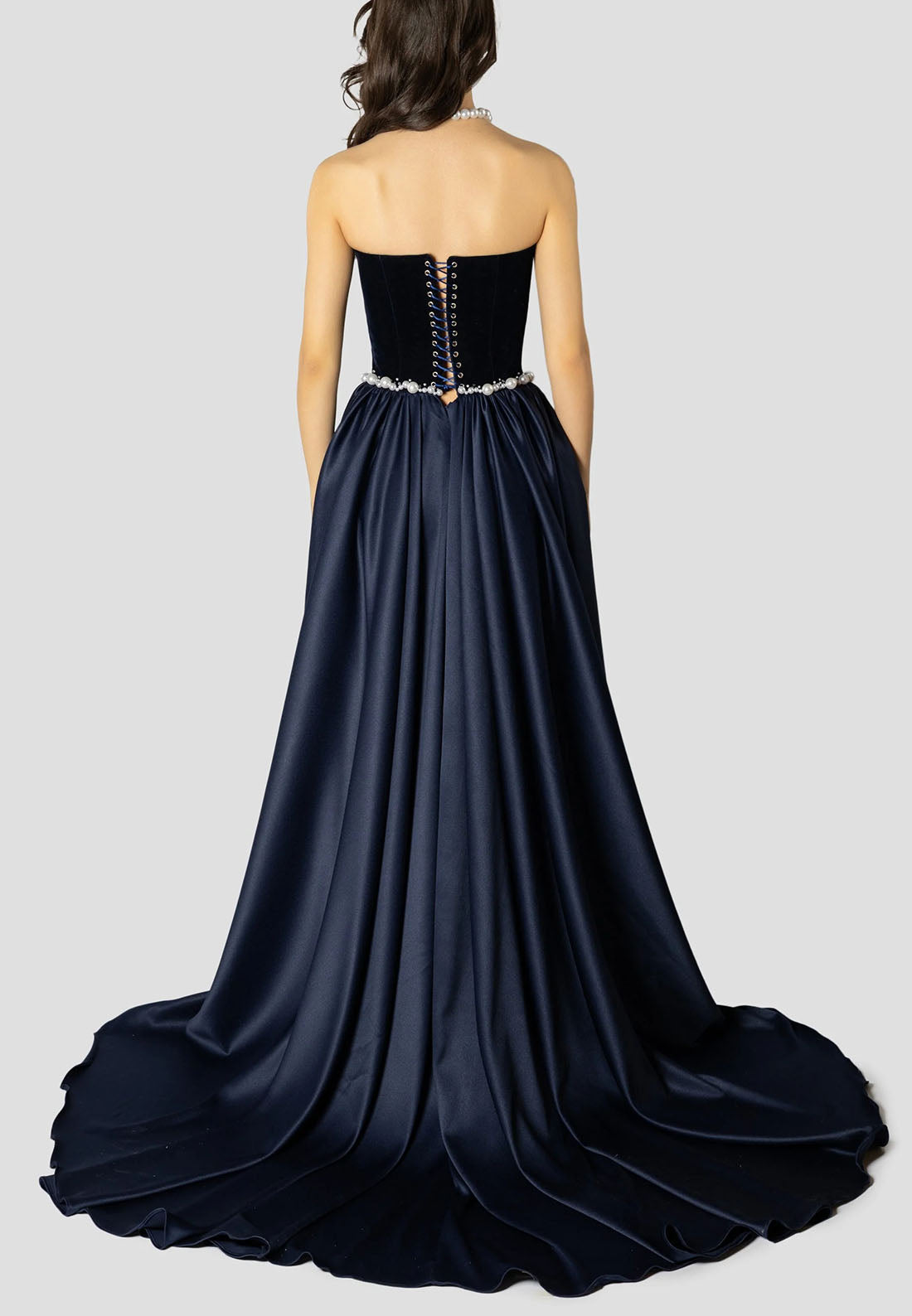 A-line Off the Shoulder Crisscross Back Formal Dresses Strapless Pleated Evening Gown