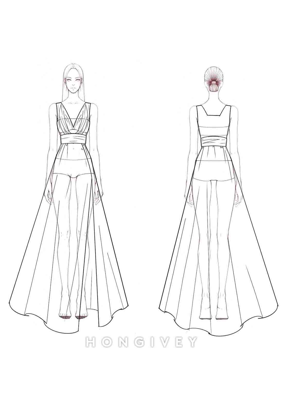 Burgundy Sleeveless Low V-Neck High Slit Floor-Length Evening Formal Gown