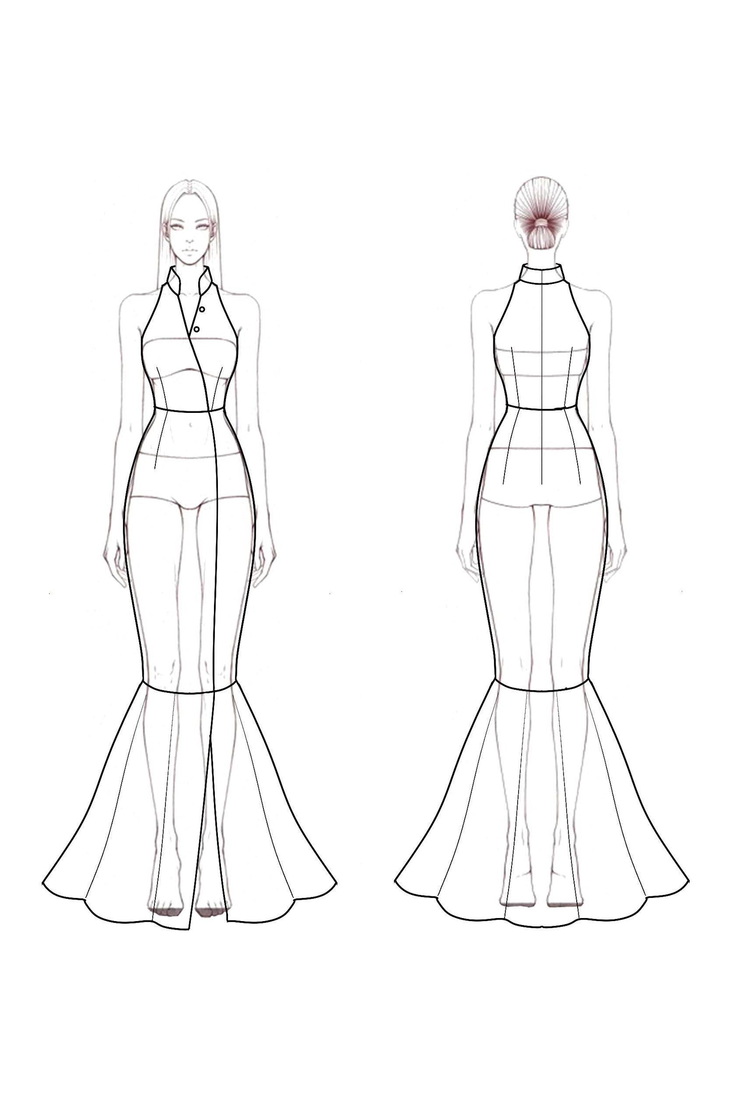 Evening Formal Mermaid Dress White V Neck Sheath Maxi Dress