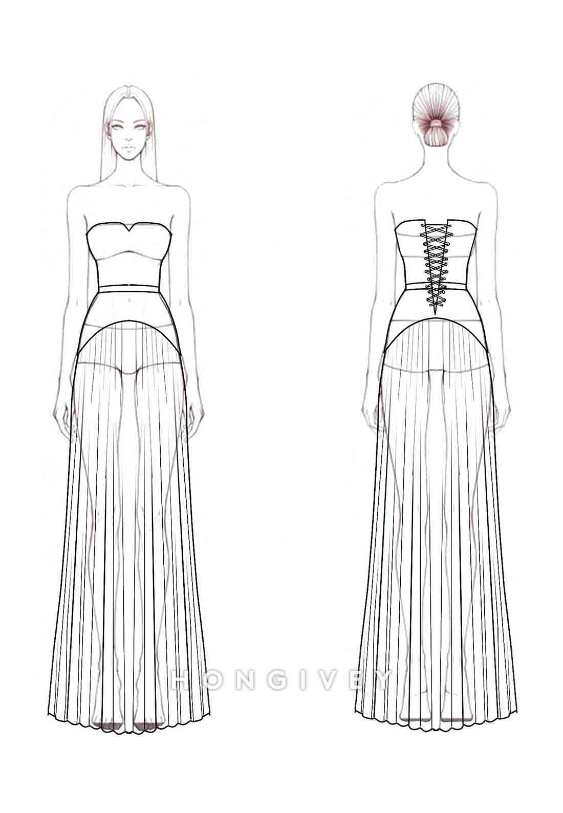 Elegant Sweetheart Strapless Crisscross Back Floor-Length A-Line Evening Gowns