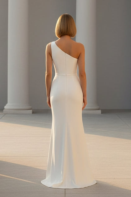 Mermaid One Shoulder Formal Dresses with 3D Flowers