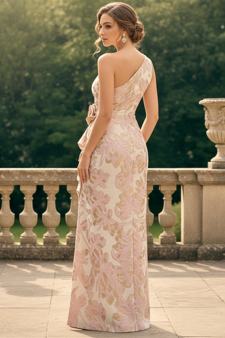 Mermaid One Shoulder Formal Dresses with 3D Flowers