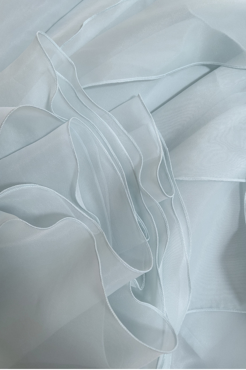 Halter Light Blue Ruffle Tiered Long Dress with Rosette