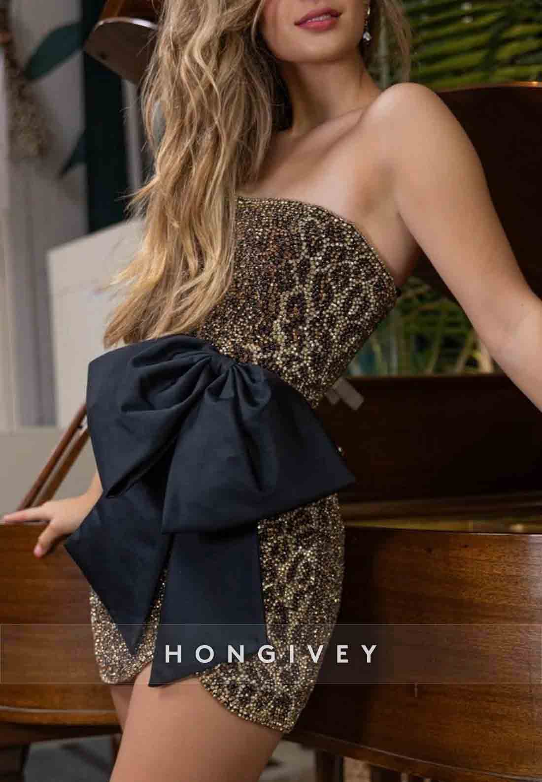 Luxurious Sheath Sweetheart Brown Leopard Print Short Homecoming Dress with Beading