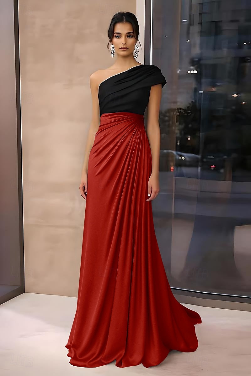 Simple One Shoulder Mermaid Eveing Dress