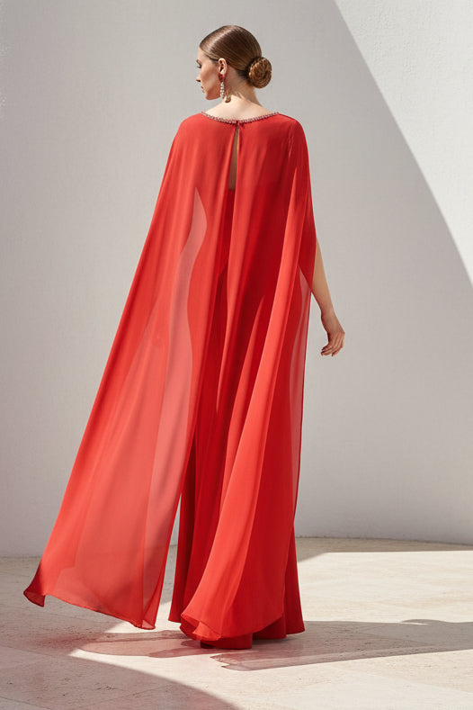 Mermaid Dress with Shawl V-Neck Beaded Mermaid Evening Dress