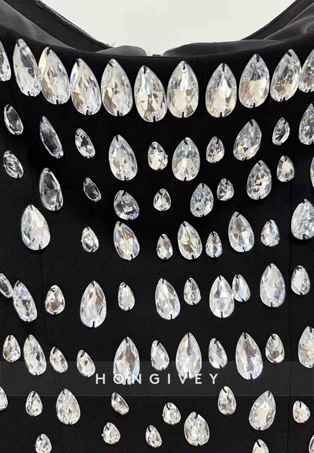 Off the Shoulder Floor-Length Long Sleeves Mermaid Evening Gowns with Rhinestone