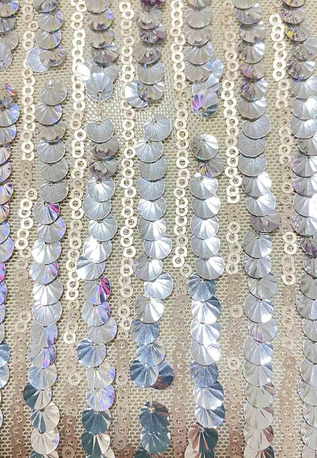 Sparkle Long Sleeve High Neck Sequined Mermaid Floor Length Evening Gown with Glitter