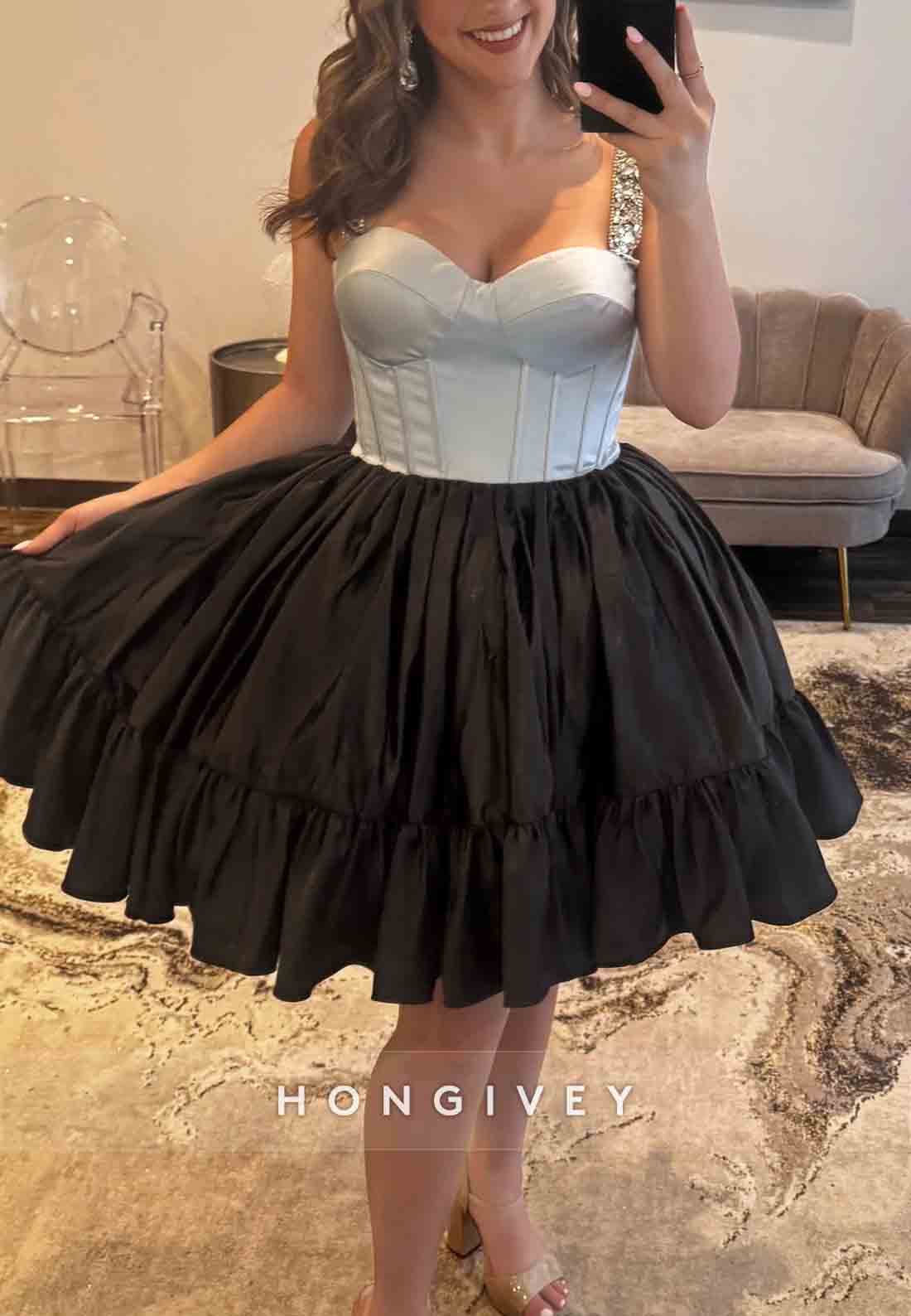 A-Line Regular Straps Ruched Sweetheart Empire Short Homecoming Dresses