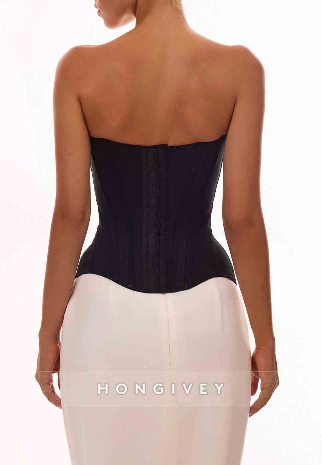 Off the Shoulder High Slit Floor-Length Column Low Back Evening Gowns