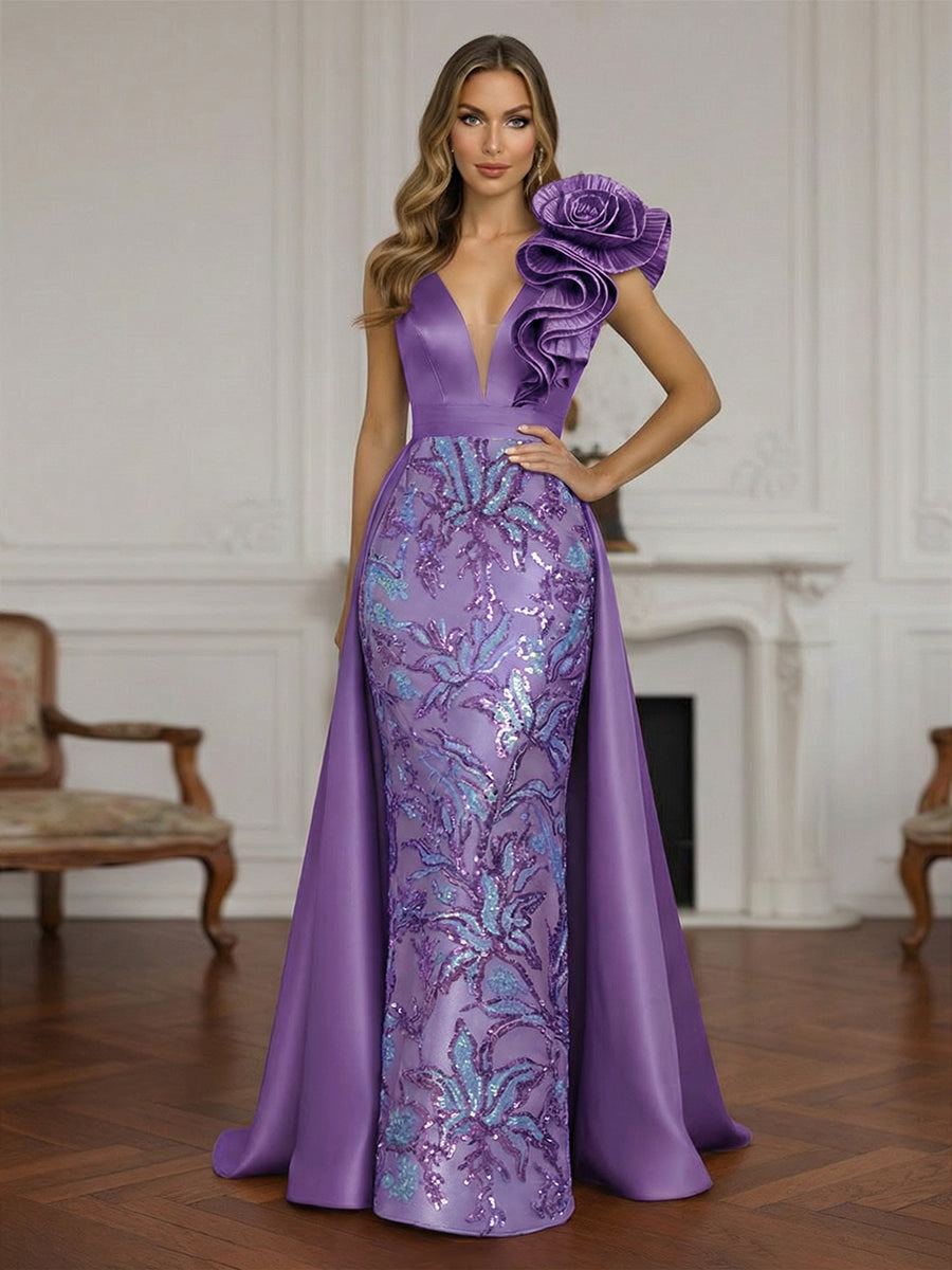 Sleeveless Lace Appliques Mother of the Bride Dresses with 3D Flower