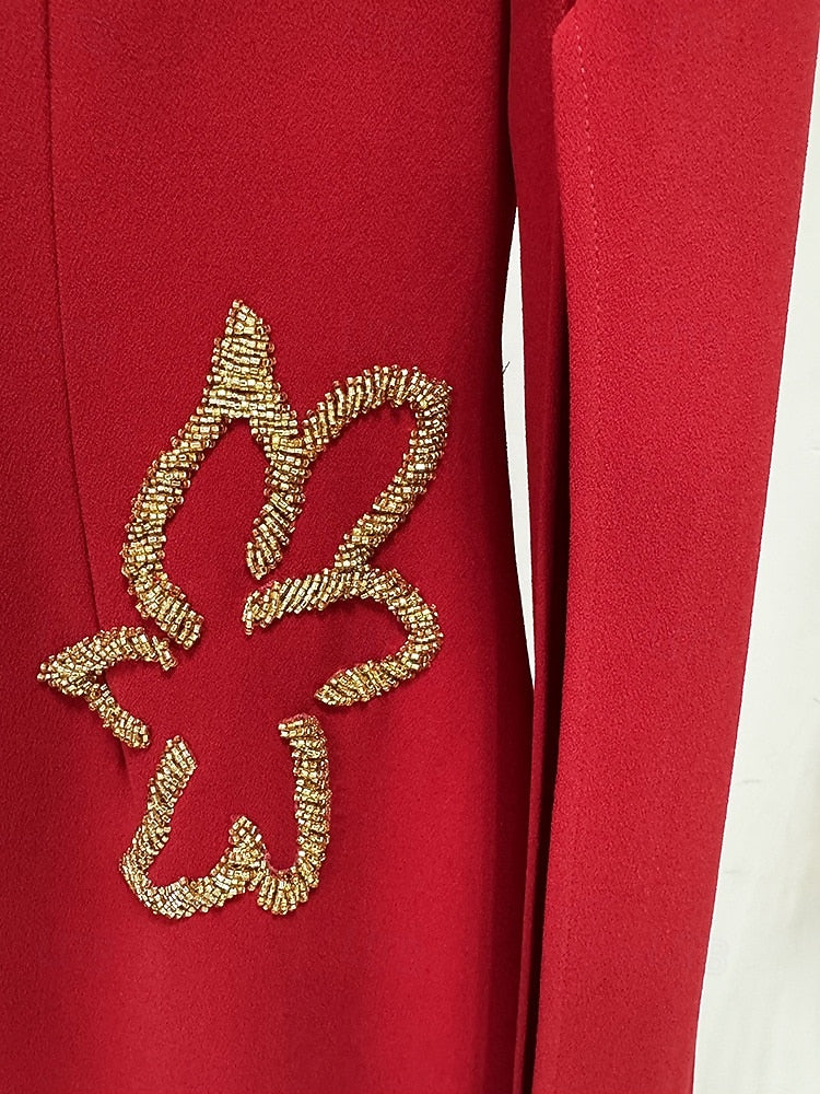 Vintage Long Sleeve Applique Mermaid Formal Evening Dress