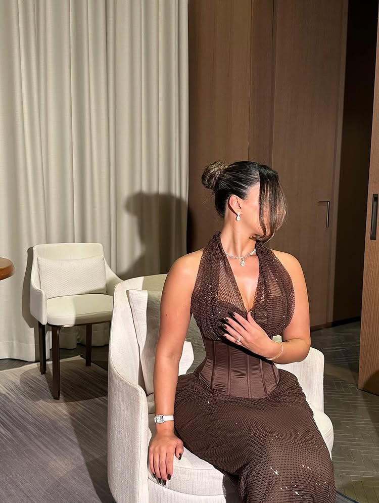 Sparkle Halter Sleeveless Mermaid Sequins Floor-Length Evening Dress