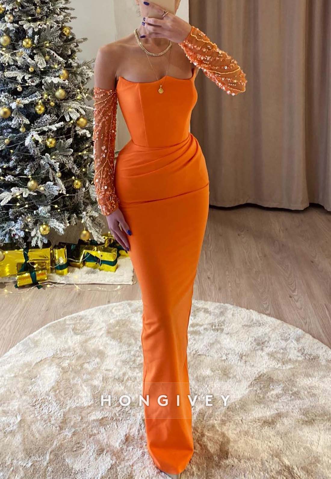 Off the Shoulder Floor-Length Sheath Formal Dresses Pleated Beading Ev Off the Shoulder Floor-Length Sheath Formal Dresses Pleated Beading Ev