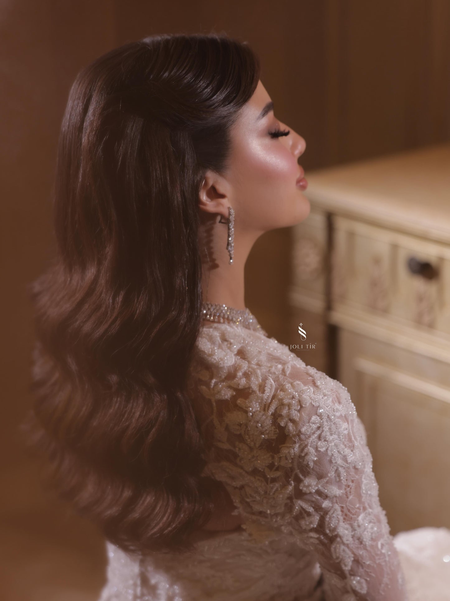 Lace Mermaid Wedding Dress with Long Sleeve Jacket