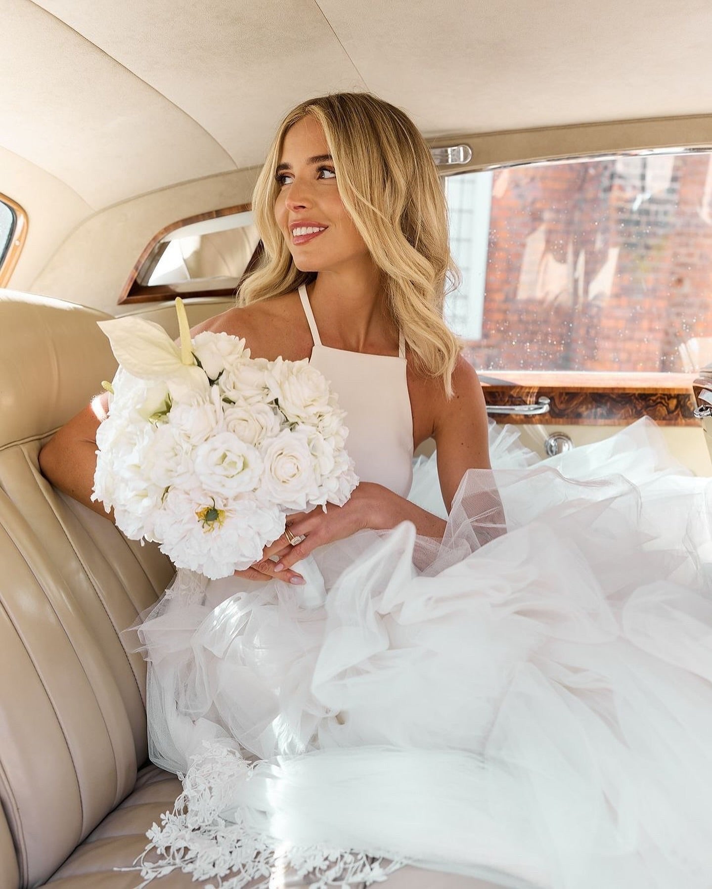 Tiered Tulle Halter A-Line Wedding Gown
