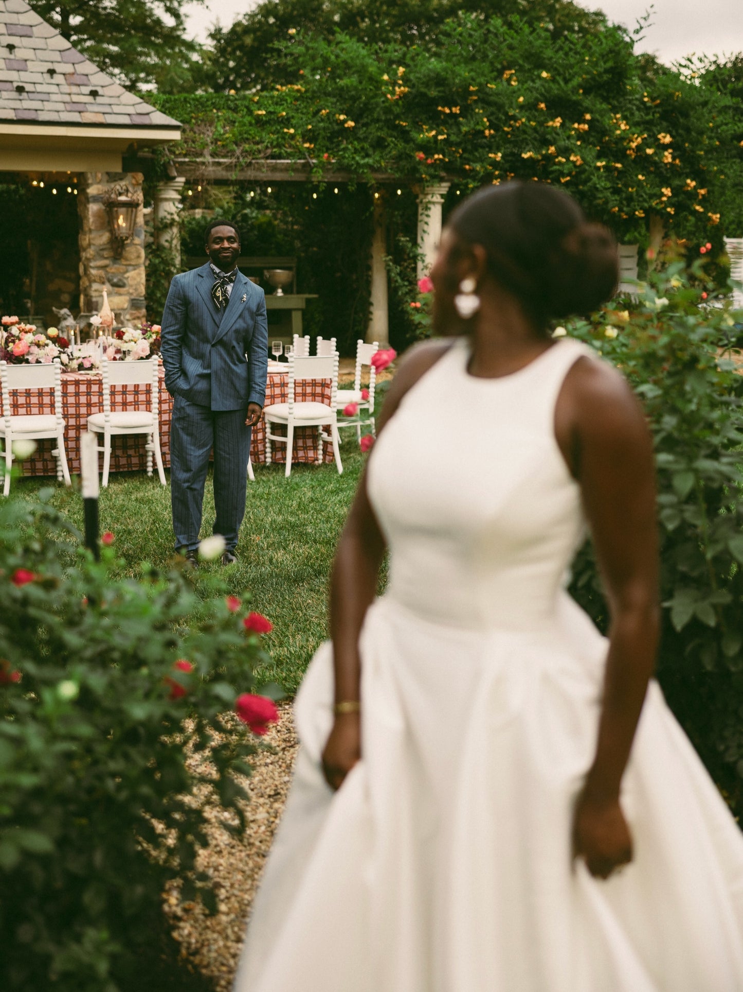 Sleeveless A-Line Wedding Gown with Lace Waist Trim