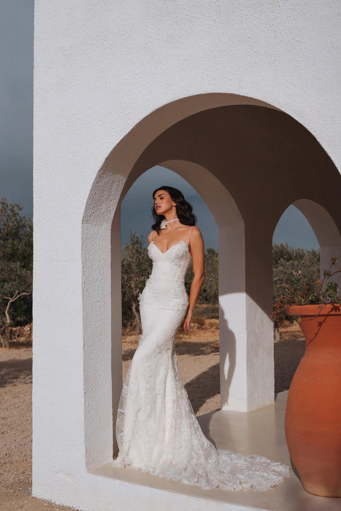 Sweetheart Mermaid Lace Wedding Dress with 3D Flowers