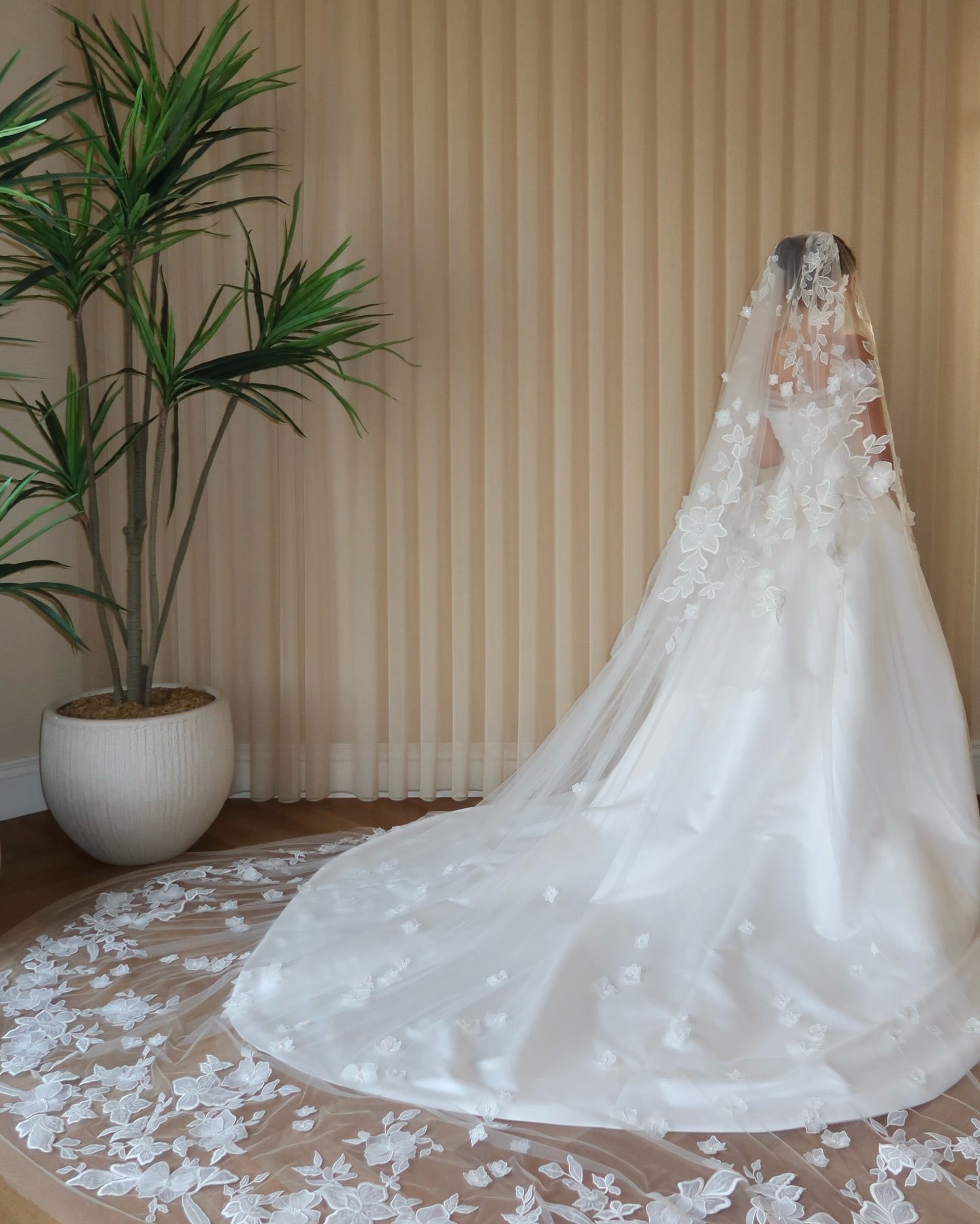 Ruched Corset Wedding Dress with Overskirt