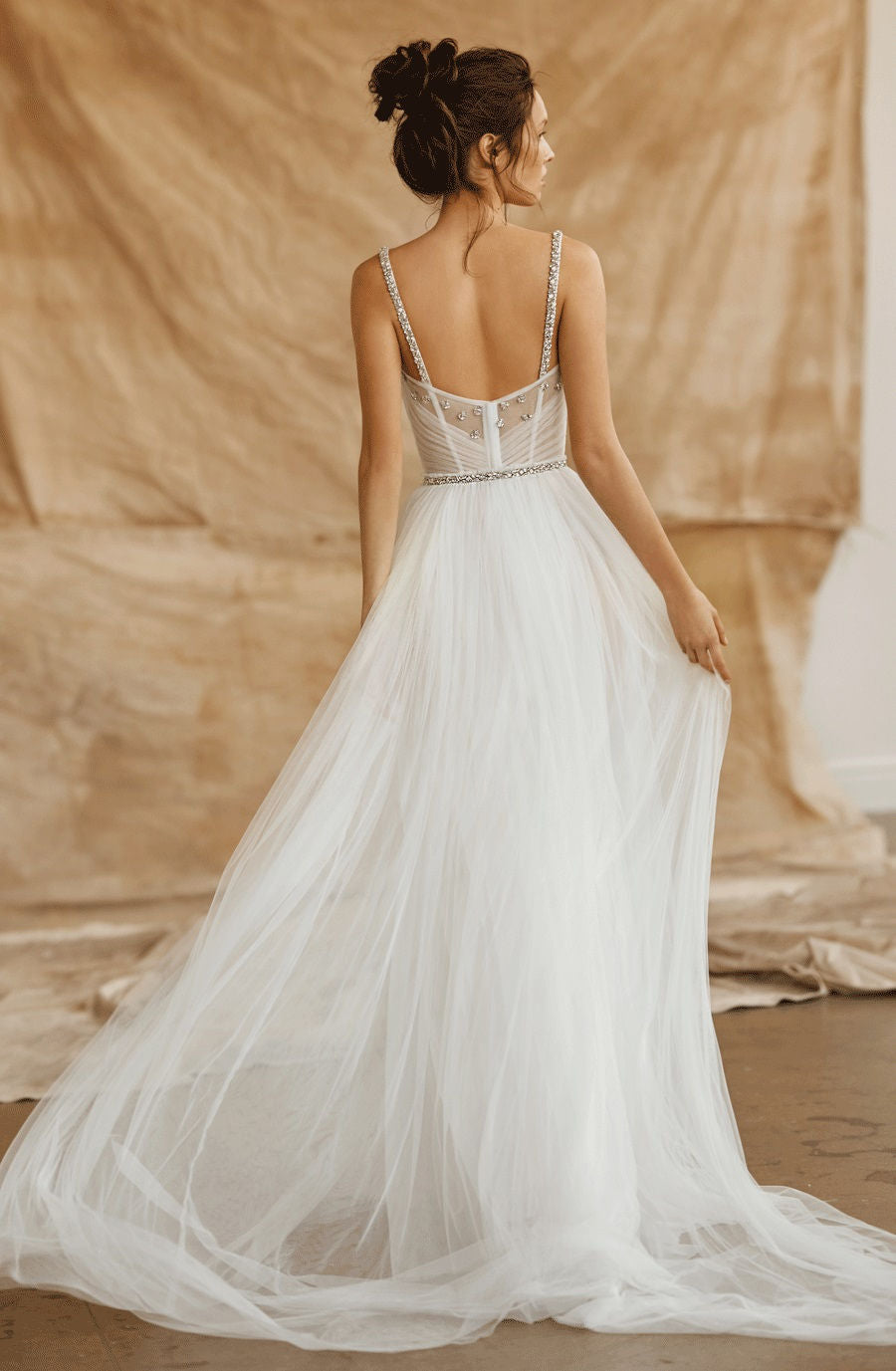 Embellished Tulle A-Line Corset Wedding Dress