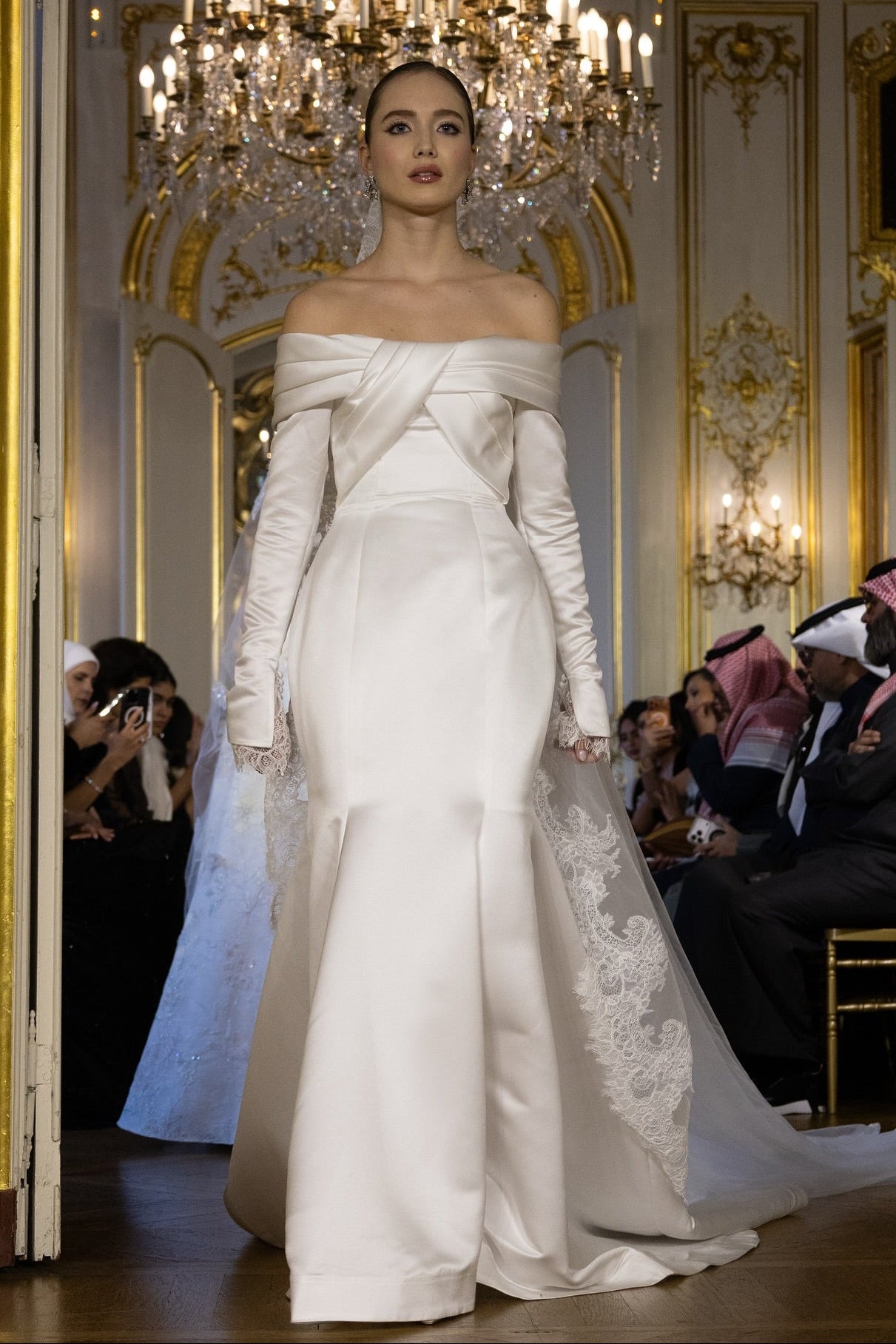 satin off the shoulder mermaid wedding dress Off-the-Shoulder Long Sleeve Gown Empire Waist please consult our rush Lavetir Rust Jumpsuit V-Neck Cut:TU