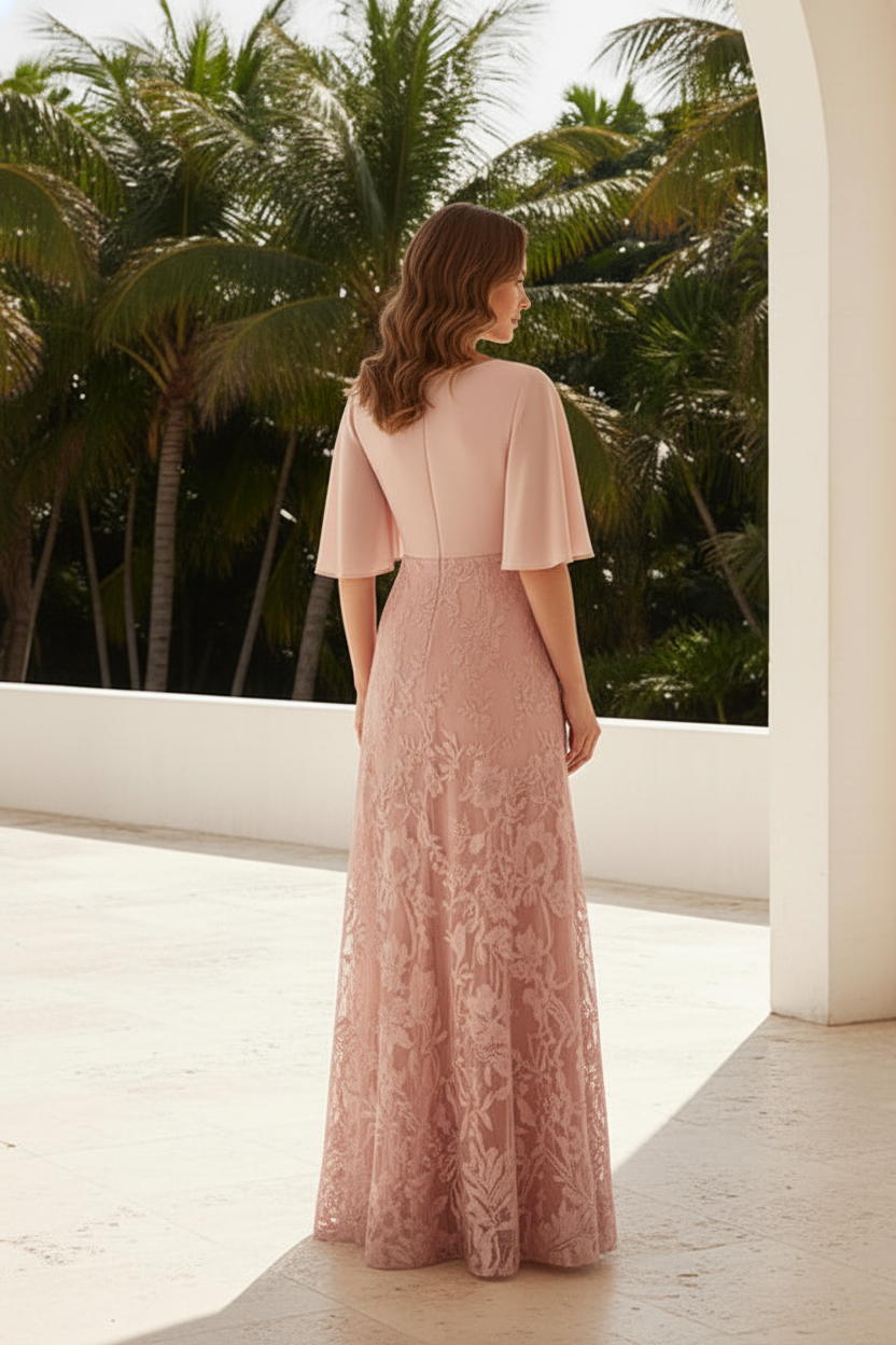 Lace A-Line Floor-Length Formal Dress