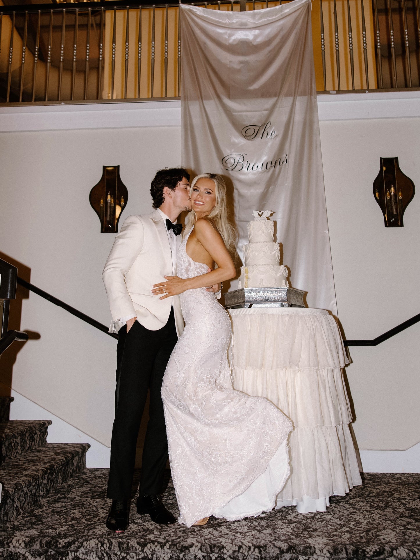 Deep V-Neck Lace Mermaid Wedding Dress with Train