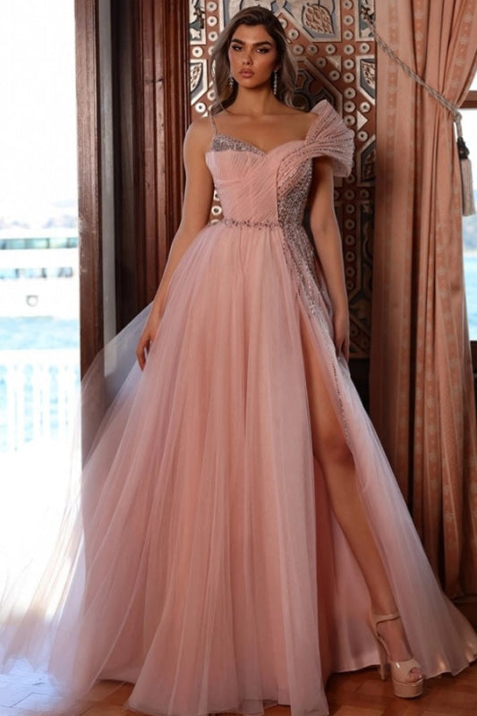 aline prom dresses Asymmetric Evening Dress Tulle Front Split Dress Long with inv-108 Suit Etiquette For Women: Fabric:Silk