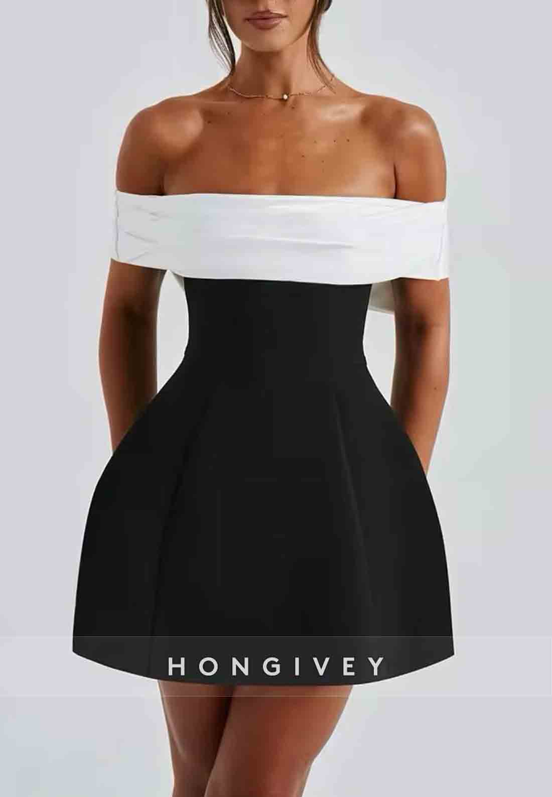 Bowknot Off the Shoulder party Mini Low Back Party Homecoming Dresses Bowknot Off the Shoulder party Mini Low Back Party Homecoming Dresses